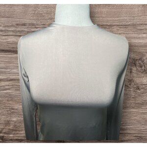 Stradivarius Womens Long Sleeve Open Back Top Light‎ Gray Size L Holiday Party